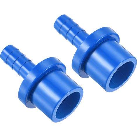 Lot de 2 raccords de tuyau en PVC, 8 mm x 20 mm, adaptateur de tube droit pour tuyau d'eau, irrigation, jardin, plomberie (bleu) (1/5)