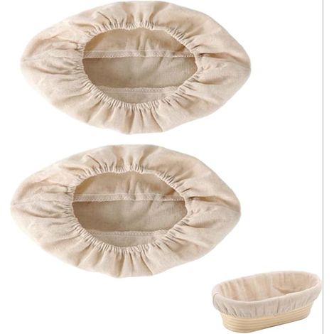 toiles de boulangerie ovales – Toile en lin avec taille élastique – Tissu pour panier à fermentation – Insert pour corbeille à pain – Accessoire de pâtisserie (1/5)