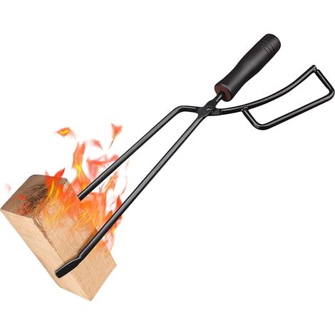 Pinces à feu, pinces à bûches pour tisonnier, accessoires pour cheminée, poêle à bois, barbecue, feu de camp, charbon de bois-AquaForge