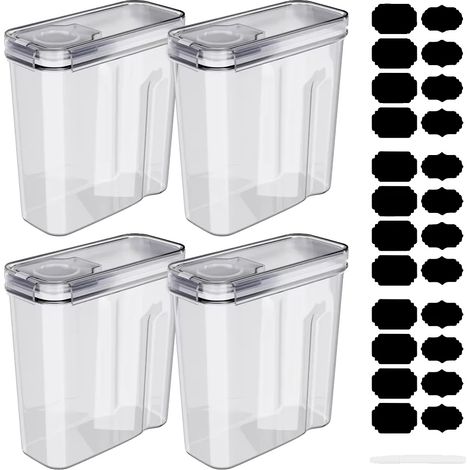 Contenitori per alimenti, chiusura ermetica, utilizzo versatile, confezione da 4 pezzi (1/2)