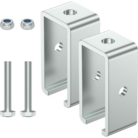 Stützpfosten für Flurwagenschienen, 1-5/8 Zoll Zwischenaufhängungswinkel, kompatibel mit allen 1-5/8 Zoll Flurwagenschienen, 2 Sets.