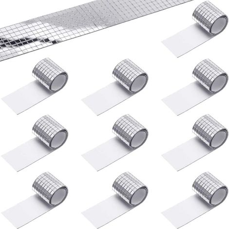 4800 selbstklebende Mosaikfliesen-Spiegel, Glas-Spiegel-Wandaufkleber, Mini-Glas-Mosaik-Quadrat-Spiegelaufkleber für DIY-Disco-Party-DIY-Dekoration (5 x 5 mm) (1/5)