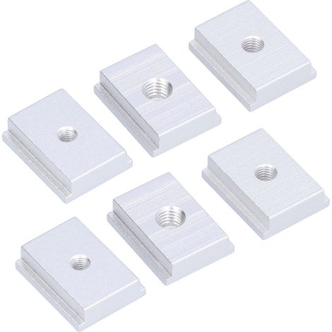 Lot de 6 écrous coulissants en aluminium pour rail T, fixations de profilés d'automatisation, filetage M5 M6 M8, glissières industrielles (1/5)