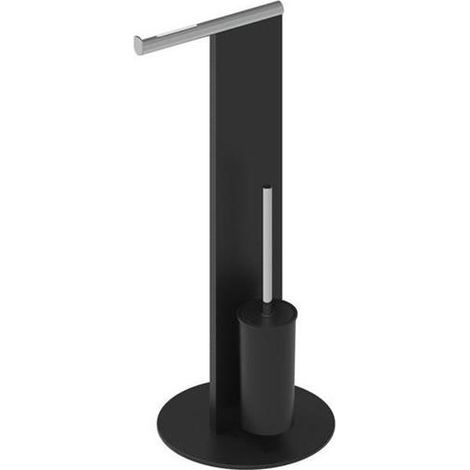 Serviteur WC Universel Keuco - Avec porte-papier - Brosse WC - Porte-brosse - Noir