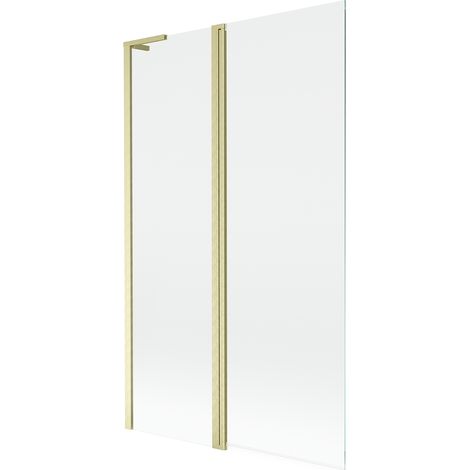 Mexen Mist L paravento vasca da bagno a 2 ante 110 x 150 cm, trasparente, oro spazzolato - 8A9L-110-011-55-00 (1/5)