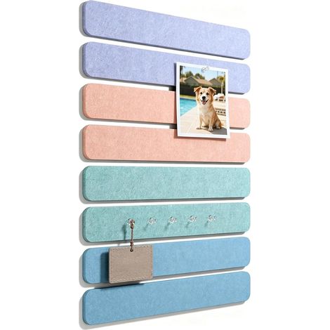 8 Pieces Cork Board, 13 x 2 in Self-Adhesive Cork Boards, Rectangular Contrasting, for School, Office, Bedroom, Living Room, Children's Room (1/5)