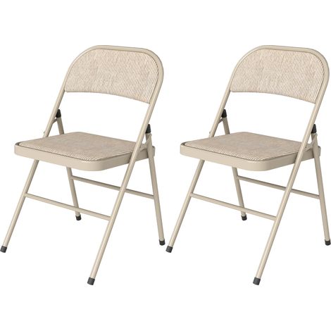 Set aus 2 klappbaren Esszimmerstühlen, Stahlgestell, Maße 45 x 46 x 78 cm, beige