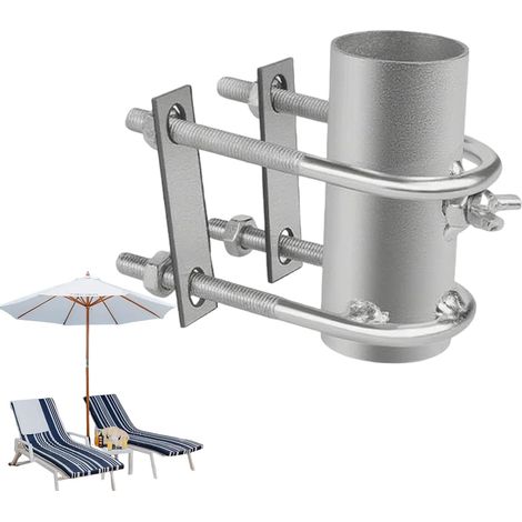 CCYKXASupport de parasol pour balustrade de balcon - Pince de parasol réglable - Base réglable pour piscine,barbecue, plage, balcon, pêche, pelouse, camping (1/5)
