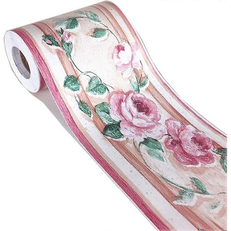 Abnehmbare, selbstklebende Tapetenbordüre, 10 cm x 10 m (rosa) (1/5)