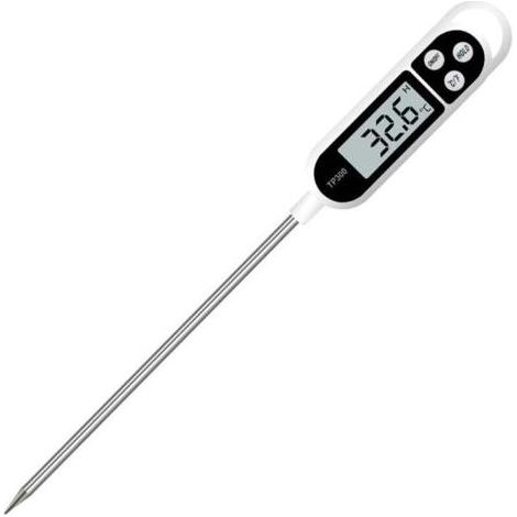 Thermomètre de cuisine numérique Thermomètre domestique Thermomètre de four Thermomètre de cuisson, sonde longue, protection contre la corrosion, ° C / ° F commutable pour cuisine, grill / barbecue (1/4)