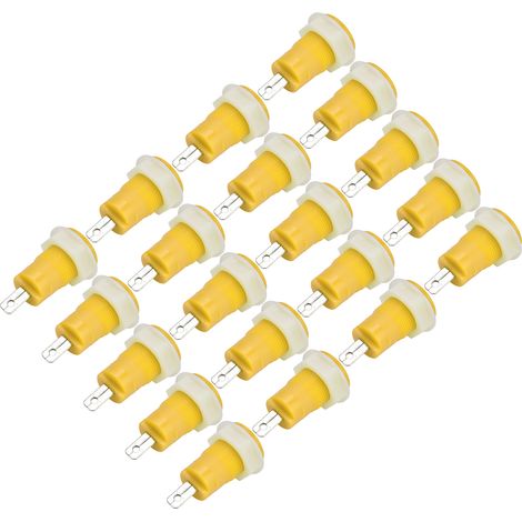 20 Connecteurs de Masse en Laiton 4mm, Bornes de Terre Jaunes pour Soudure, Adaptateur Banane 1KV 32A, Lot de 20 Pièces (1/5)