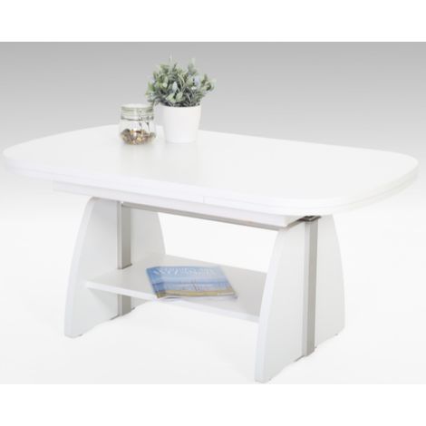 Table basse Vienna 108/157x67x52/71 cm-blanc