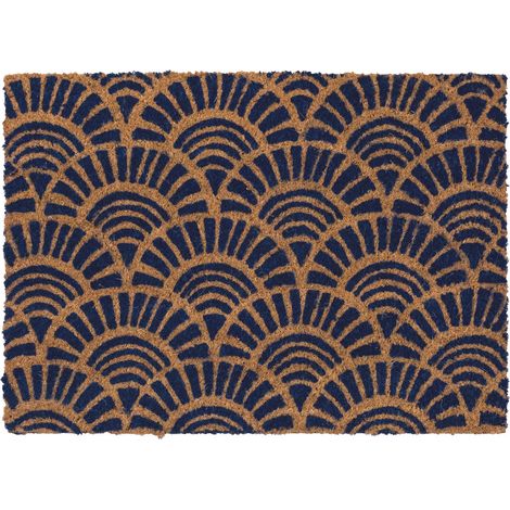 Tapis Coco Imprimé Paon Bleu 40x60cm - Btb (1/2)