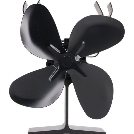 Ventilateur de poêle à bois à 4 pales, alimenté par la chaleur, grand débit d'air, faible niveau sonore, en alliage d'aluminium. (1/5)