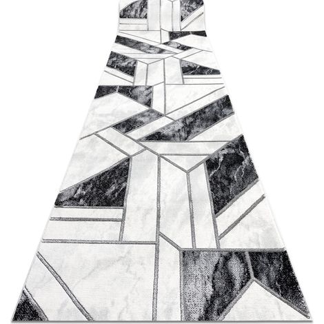 Exklusiv EMERALD Läufer 81953 glamour, stilvoll geometrisch schwarz / silber 100 cm black 100x350 cm