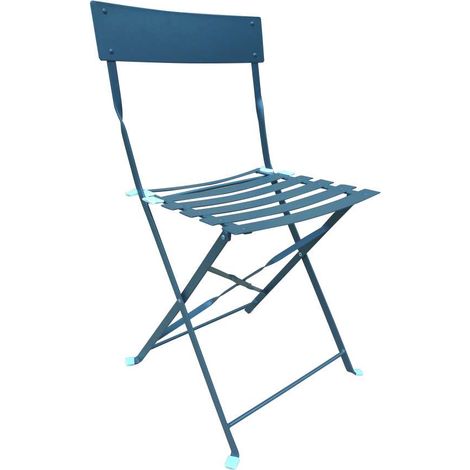 Sedia Pieghevole Metallo Antracite - Struttura Incrociata - 45x45x82cm (1/2)