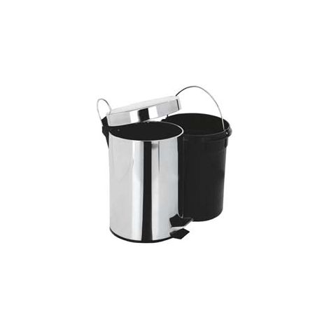 PATTUMIERA CON PEDALE INOX E SECCHIO IN PLASTICA  lt.20 cm.31x45h.    ARTEX