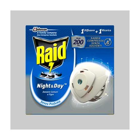 RAID DIFFUSORE ANTIZANZARE 'NIGHT & DAY' Base + 1 ricarica - JOHNSON