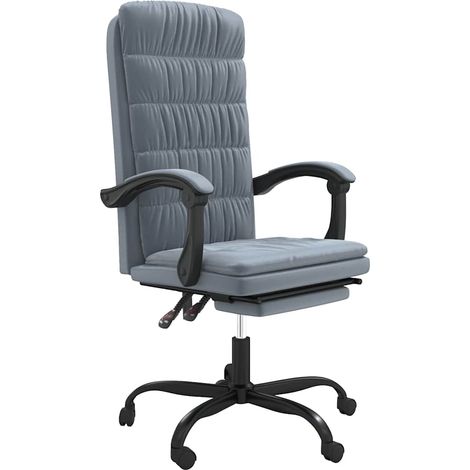Maison Exclusive - Sedia da Ufficio Reclinabile Grigio Scuro in Velluto (1/5)