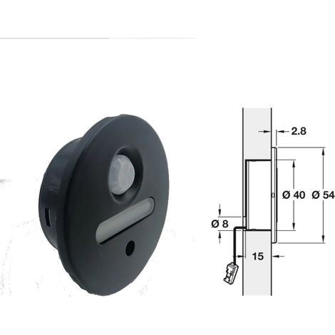 LAMPADA PER ZOCCOLO HAFELE LOOX LED 2028 NERA 12V CON MT.2 CAVO 833.73.111 (1/3)