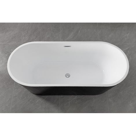 Freistehende Badewanne RENO 170x75x58 cm schwarz (1/5)