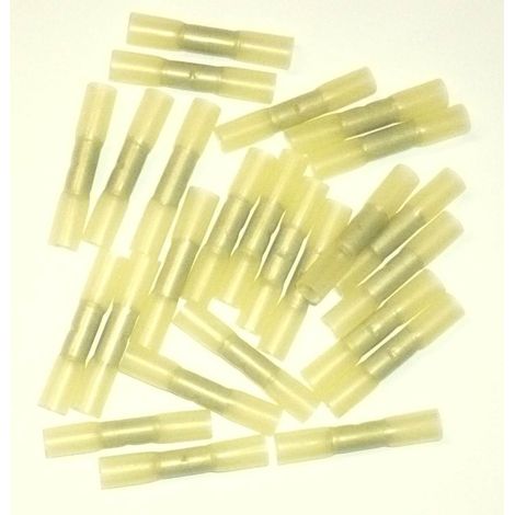 Cosses electriques isolees prolongateurs thermoretractables jaunes -