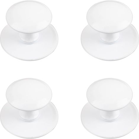 [NUNCA UTILIZADO]Paquete de 4 pomos adhesivos instantáneos de acero inoxidable para armarios, ventanas y cajones (blancos) (1/5)