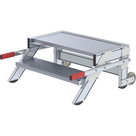 MUNK Arbeitspodest fahrbar Stahl-Gitterrost 800mm Stufenbreite 2 Stufen (1/3)