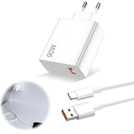 Chargeur Rapide 90W, Chargeurs Secteur pour Téléphones Portables, Câble USB-a vers USB-c de 1 m, Compatible avec Xiaomi, Convient à la Plupart des Téléphones avec Port USB-c (1/5)