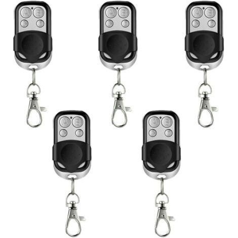 Lot de 5 télécommandes universelles Auto-apprenantes pour Portail Automatique et Garage fréquence 433,92 MHz avec Code Fixe avec Batterie Incluse (1/5)