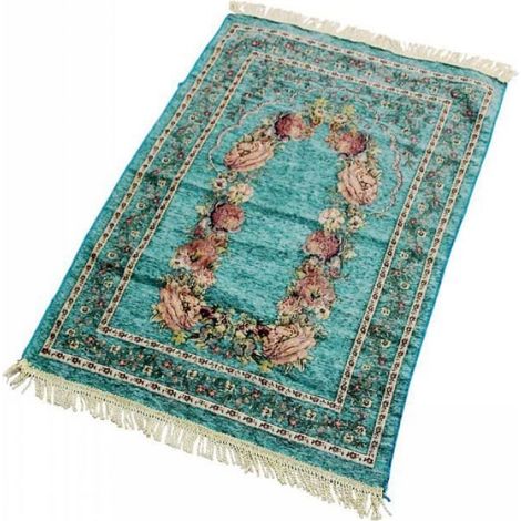 Tapis - Motif Floral - Fibres Synthétiques - Pour Salon Chambre Bureau - 160 x 230 cm - Bleu Clair