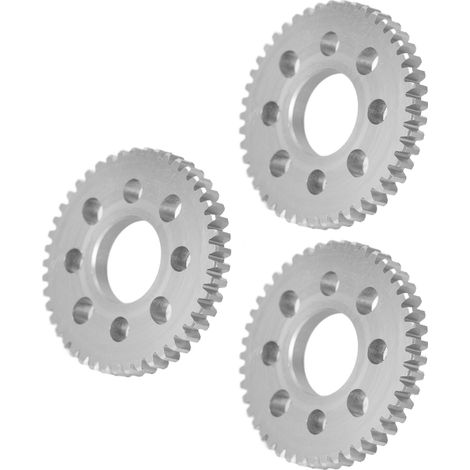 Satz aus 3 Aluminium-Stirnrädern, 8 Löcher, 4 mm Dicke, 14 mm Bohrung, Modul 0,8 - Kit4312-0414-0050 (1/5)
