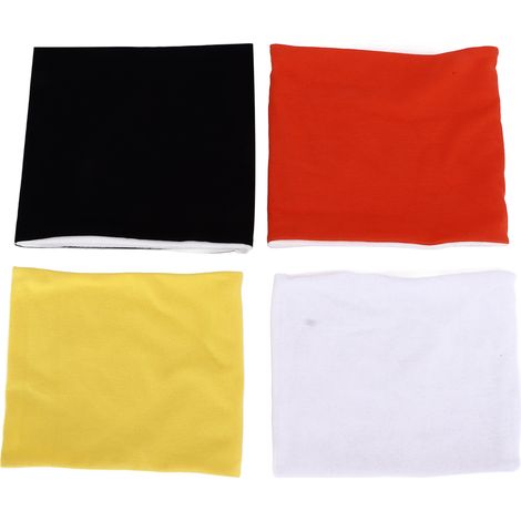 4 pièces cache-cou d'hiver en polaire et coton, couleurs orange, blanc, jaune, noir, pour enfants, école, sports et ski (1/5)