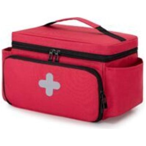 Sac Familial de Rangement pour Medicament, Organisateur de Premiers Secours pour Trousses Médicales d'urgence, Étui Vide, Rouge (1/5)