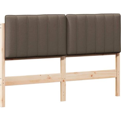 Testiera imbottita Marrone e taupe 140 cm Pino massello vidaXL