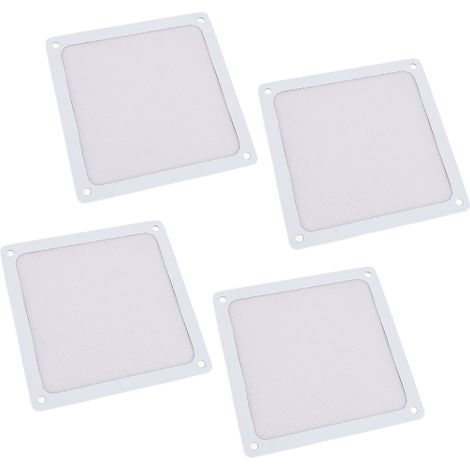 Filtro antipolvere per ventola di computer, cornice magnetica, griglie in PVC a maglia fine per scatola di ventilazione del pollaio, 14 x 14 cm, confezione da 4, bianco (1/5)