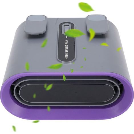 Ventilatore portatile da cintura ricaricabile con clip, da appendere al collo, ideale per campeggio, attività all'aperto e lavoro (GRIGIO) (1/5)