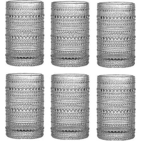 Ensemble de 6 verres à cocktail vintage à motif de clous, verres à eau, tasses et verres de bar (1/5)
