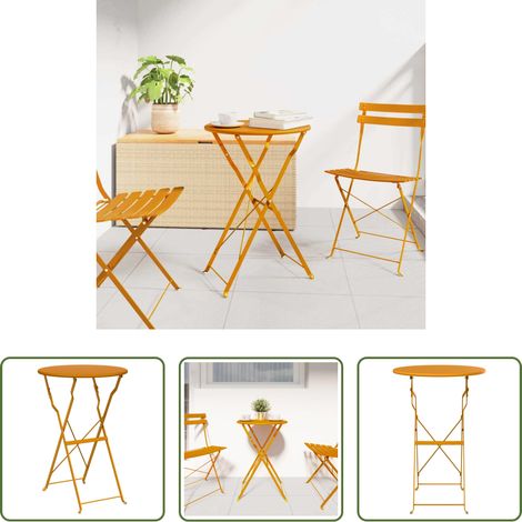 Außenbereich -  Bistrotisch Senf Ø 50 x 71 cm Pulverbeschichteter Stahl (1/5)