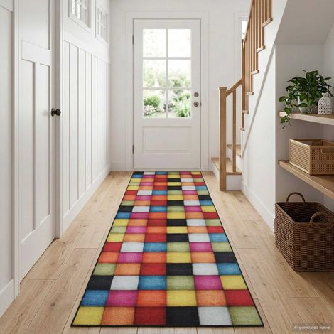 vidaXL Runner Tappeto LESAKA colorato 50 x 150 cm Velluto diamante (1/4)