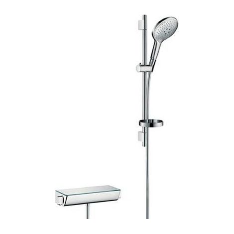 Hansgrohe Raindance Select S - Set doccia con termostato, 15 cm, 3 getti, bianco/cromato 27036400 (1/2)