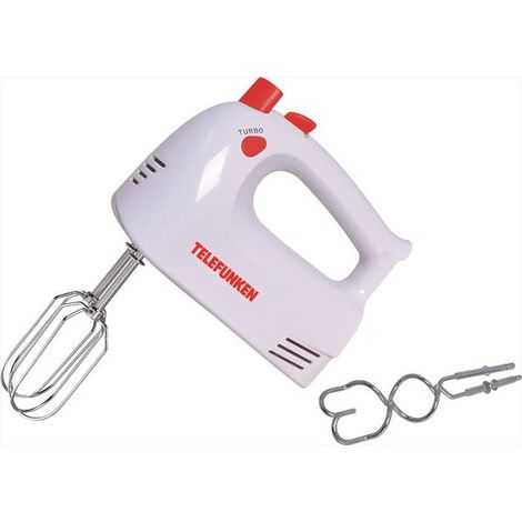 Telefunken Handmixer M07460 200W 5 Geschwindigkeiten mit Turbo Edelstahlbesen und Haken