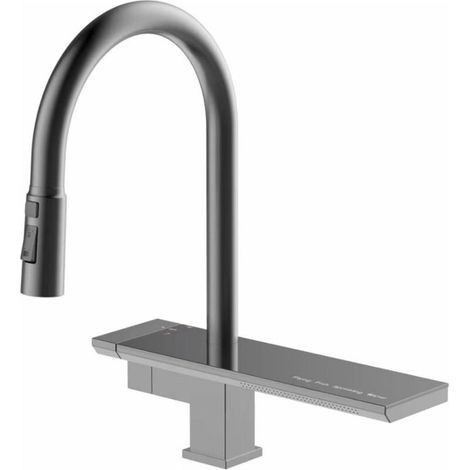 Kitchen faucet, kitchen faucet with 3 modes, waterfall kitchen sink faucet with pull-out sprayer, 360° swivel kitchen faucet, single-handle kitchen faucet (1/4)
