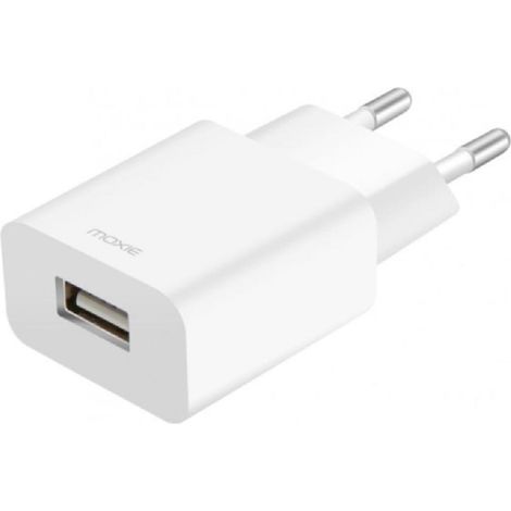 Chargeur secteur 2.4A 1USB blanc - Moxie