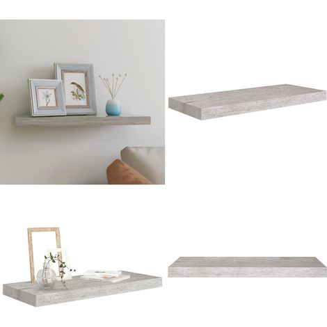 Schweberegal Betongrau 60x23,5x3,8 cm MDF - Schweberegal - Wandregal - Regal - Beton Grau - Wohnwandregal - Home & Living (1/5)