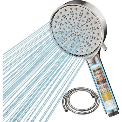 Duschkopf Filter Hochdruck Handbrause Bakterien Brushed Nickel (1/5)