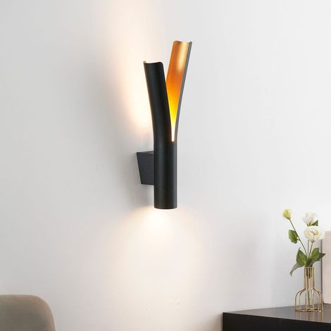 Schwarze Design LED-Wandleuchte mit doppelter Beleuchtung - Nelia