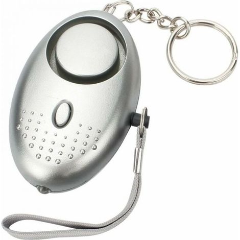 Silver Personal Alarm, 140DB Emergency Keyring Alarm with Anti-Assault Flashlight and LED Light for Women, Children, and the Elderly (1/5)