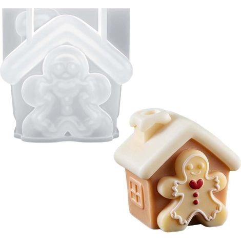 Moule en silicone pour maison en pain d'épices de Noël – Accessoire de loisirs créatifs / Moule à bougie sur le thème de Noël (1/5)