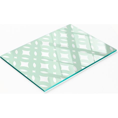 Dekoratives Schneidebrett aus gehärtetem Glas mit geometrischen Formen, 80 x 52 cm (1/5)
